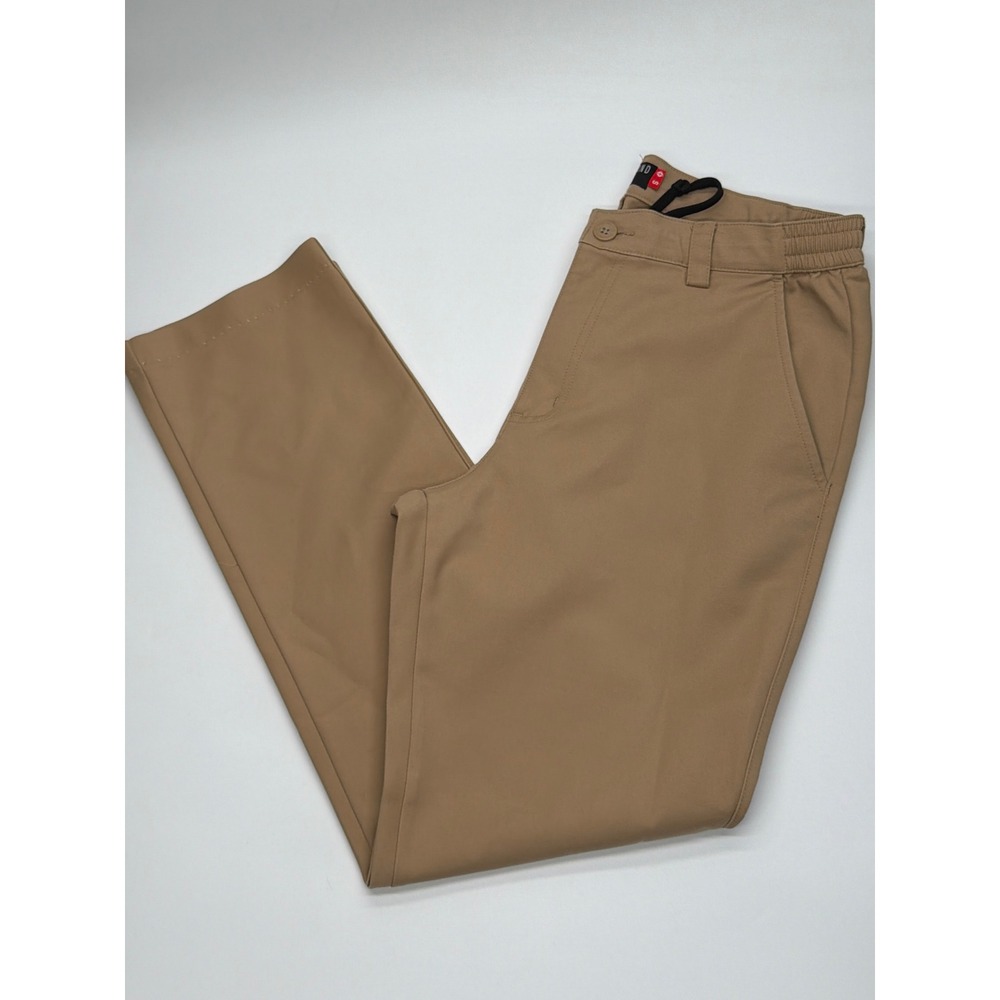 Thousand Miles Mens Tan Khaki Travel Pants Elastic Waist Size Small 28" inseam